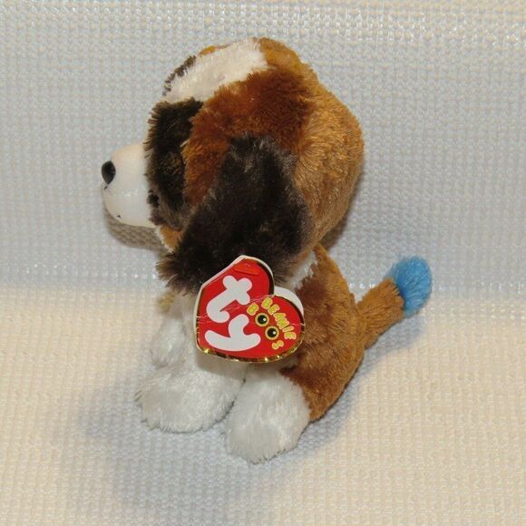 TY Beanie Boos Duke The St. Bernard  Dog 6" Plush TY Silk Big Blue Glitter Eyes - Picture 2 of 5